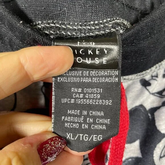 Disney Pants Womens Size XL Grey Black Mickey Mouse Loungewear Drawstrings! - Picture 3 of 5